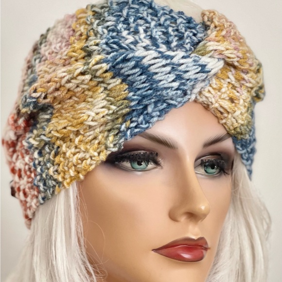 Hand Knits 2 Love Headband Headwrap Bandana Turban Earwarmer Braids Cables Hip - Picture 7 of 11